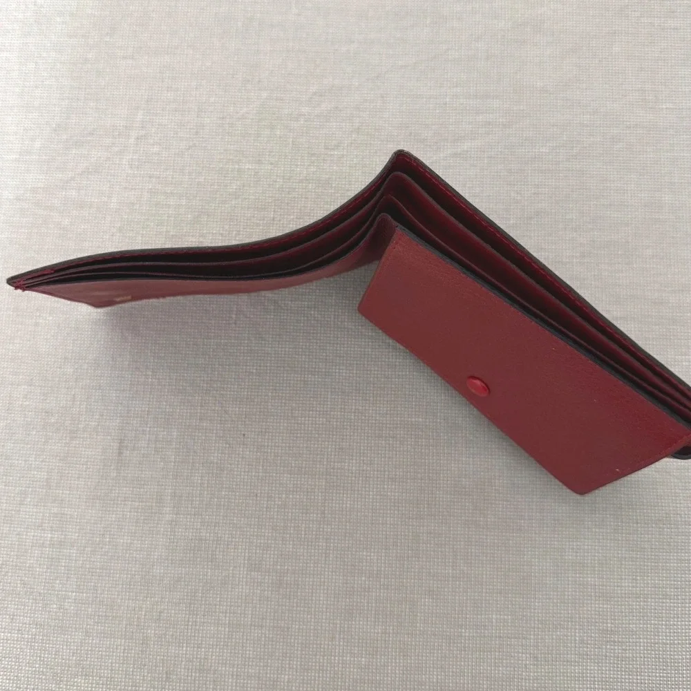 Vintage Rolex Leather Wallet Red Bifold